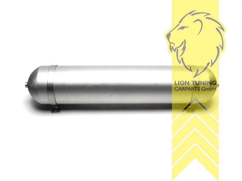 nahtloser Tank, Alu gebürstet, Aluminium, 850 x 170 x 170 (190 mit Halter), 2 x G1/4 Zoll 2x G3/8 Zoll, 19 Liter, Eintragungsfrei / keine Eintragung nötig